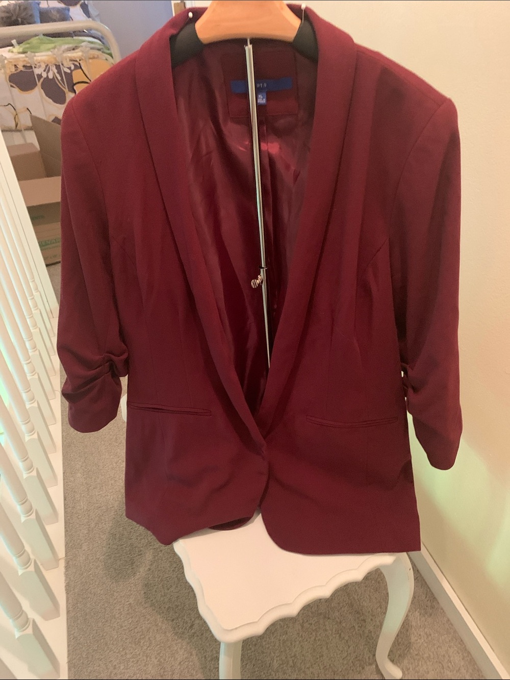 Apt. 9 Burgundy Shawl Collar Blazer